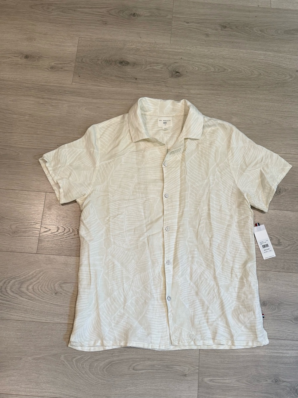 Sol Angeles Ecru Leaf Camp Shirt